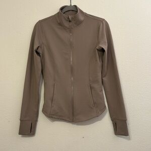 Small Women’s light neutral beige athletic jacket Velocity brand. Never worn.